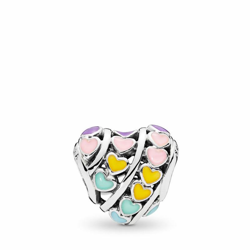 Pandora Rainbow Hearts Charm NZ, Sterling Silver (126798-HDO)